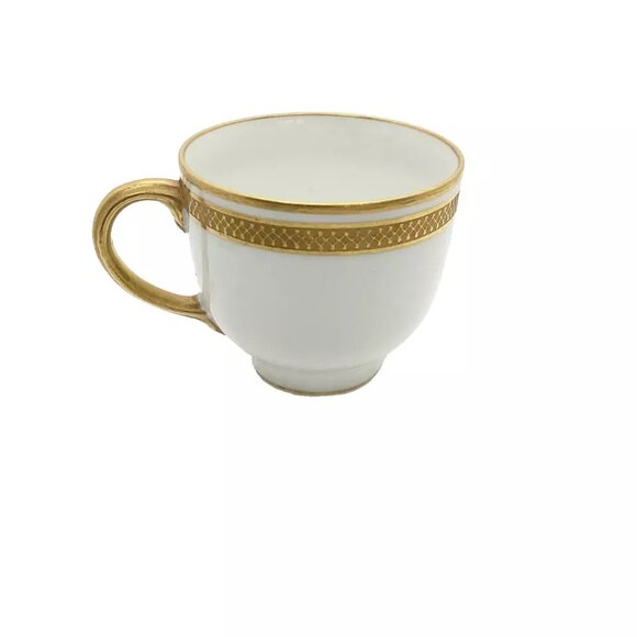 Limoges France W. G. & Co. Footed Demitasse Cup 3 Gold Bands Pattern GUE119 - Picture 2 of 6